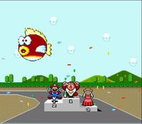 une photo d'Ã©cran de Super Mario Kart sur Nintendo Super Nes